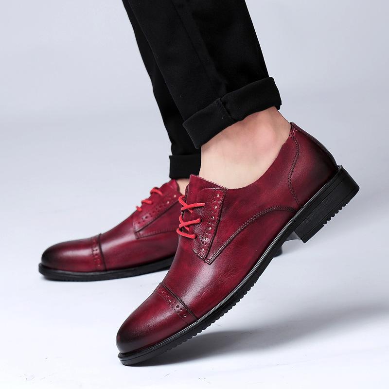 Men's Cross-Border Leather Formal Shoes - Soft Sole, Casual, Lace-up, Top Layer Cowhide, New Style