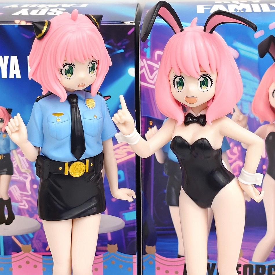20CM Kawaii SPY×FAMILY Anime Figure Anya Forger Police uniform Bunny Girl Series Action Figures Pretty Girl Collection Model Plaything