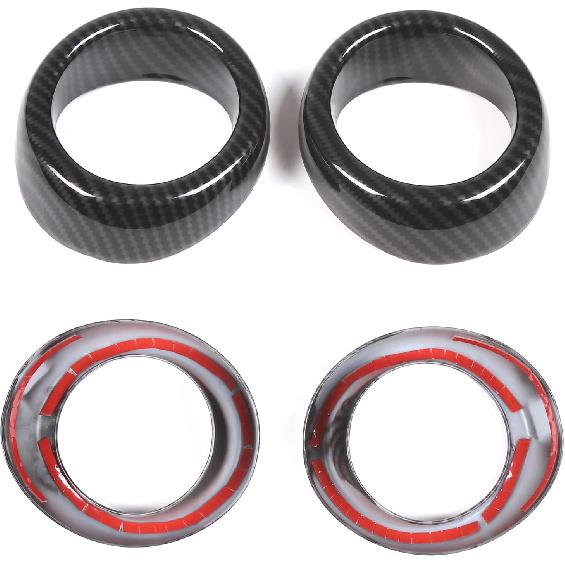 Front Bumper Driving Fog Light Ring Bezels Covers Trim Molding Compatible with Infiniti G37 2010-2013, Front Fog Light Lamp Decoration Protector