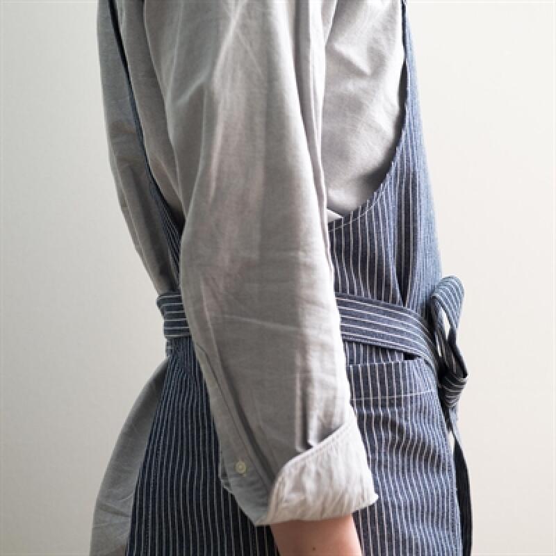 Denim striped apron
