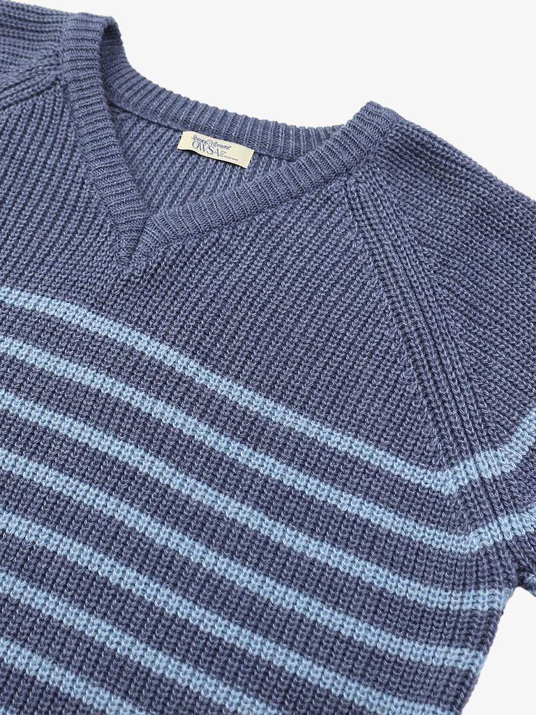 Ousa Striped Raglan V-Neck Knit