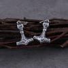 Fashion Vikings Thor's Hammer Earrings Stainless Steel Men's Nordic Celtic Hip Hop Amulet Accessory Vintage Anchor Jewelry Gift