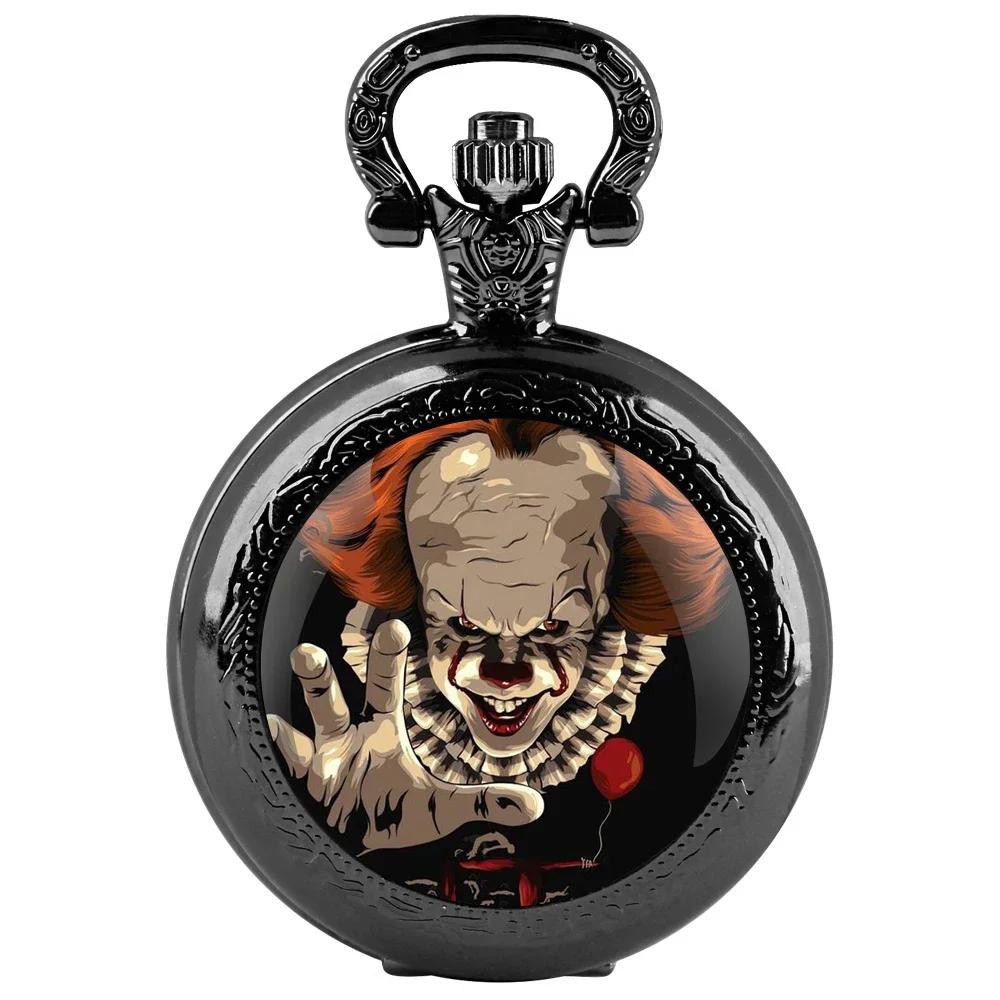

10pcs/lot Wholesale Creative Clown Design Glass Dome Pocket Watch Men Women Pendant Clock Kids Student Birthday Gift Souvenir