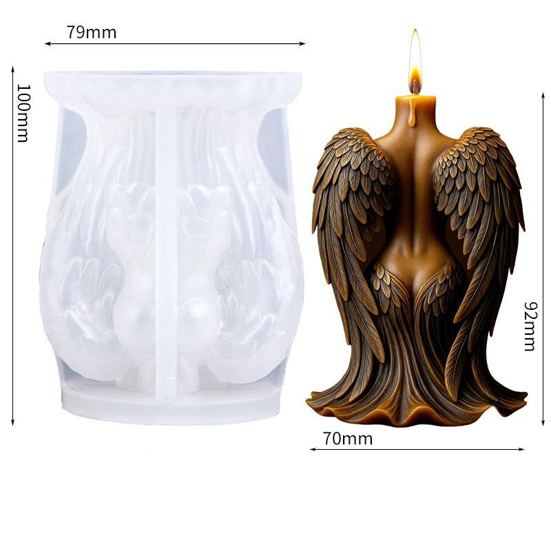 3D Angel Wings Female Torso Candle Silicone Mold DIY Aromatherapy Candle Soap Resin Casting Mould Craft Supplies
