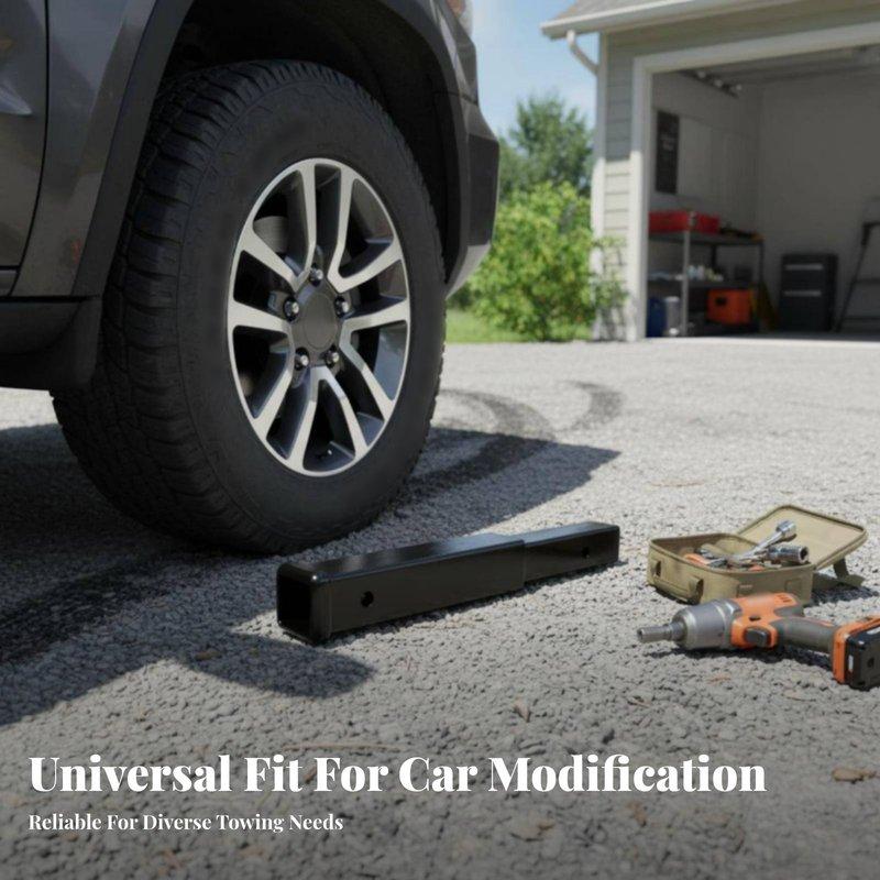 12 Inch Tow Tow Bar Extender Sturdy-Duty Square Tube Tow Bar Extension Socket Tube Extender High Strength Steel for Camping