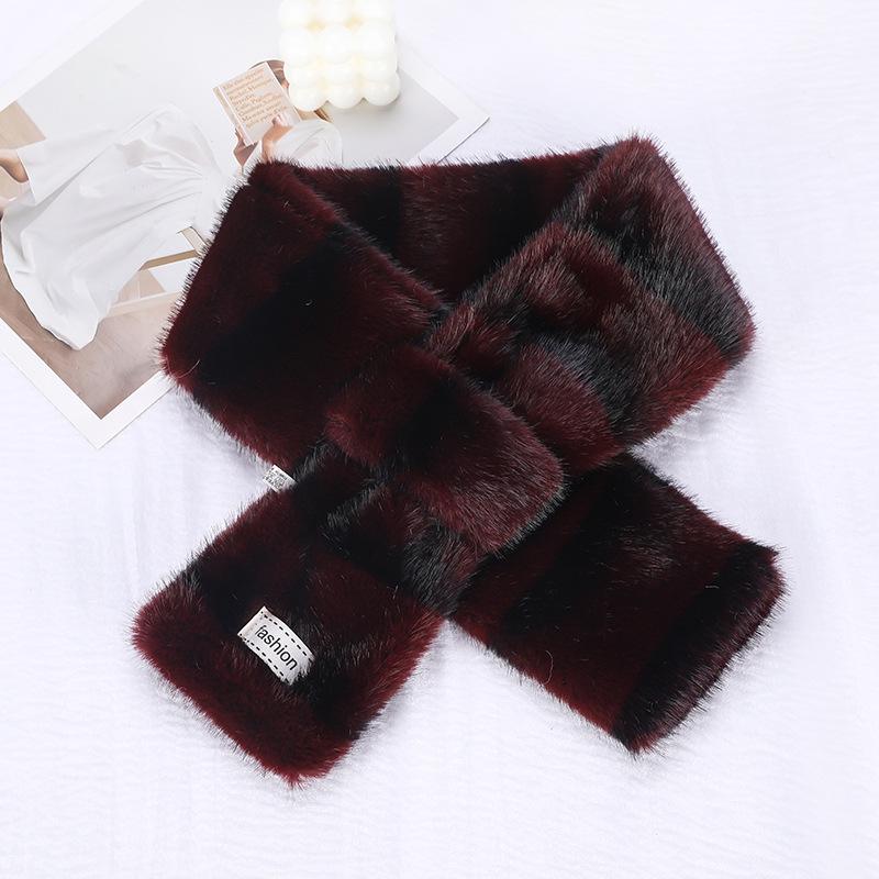 Luxusní plyšová šála v korejském stylu - Hřejivý zimní nákrčník pro ženy