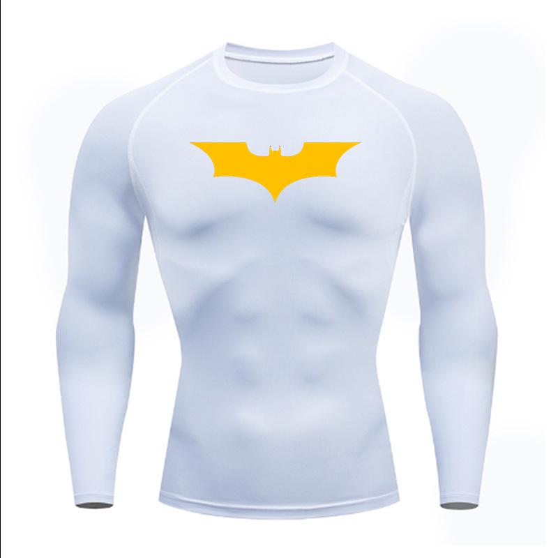 Men's Batman Compression Short Sleeve Sports T-Shirt for Running, Basketball, or Football - Quick Dry, Tight Fit, Round Neck.