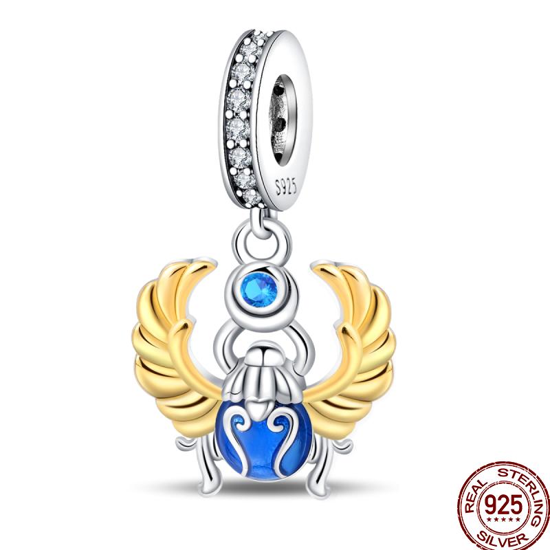 Pyramid Series Copper Mystical Cat Elephant Religious Style Charm Beads Suitable For Pan Original Bracelet Diy