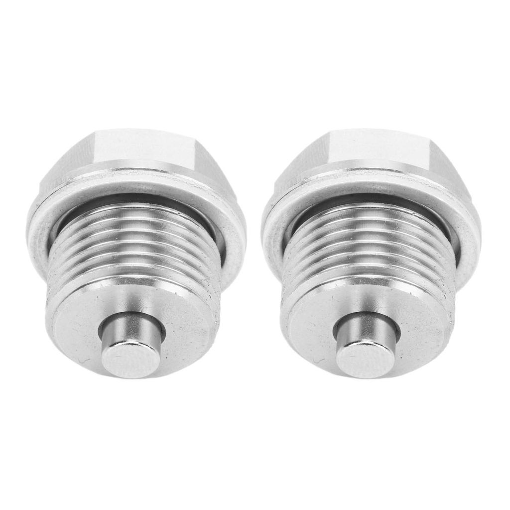 1 Pair Oil Drain Plug with 2pcs Washer Stainless Steel Magnetic Oil Sump Nut Replacement for GM KIA