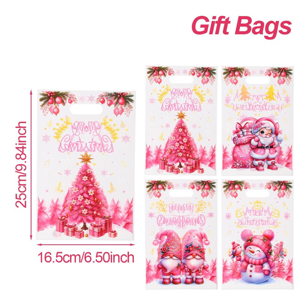 Sacs Cadeaux de Noël Décorations Joyeux Noël pour la Maison 2025 Navidad Natal Xmas Ornement Bonbons Biscuits Sacs Pratiques Nouvel An 2026