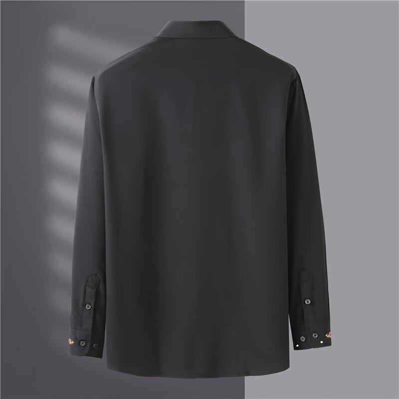 DIBINZE Men's Plus Size Embroidered Non-Iron Business Shirt