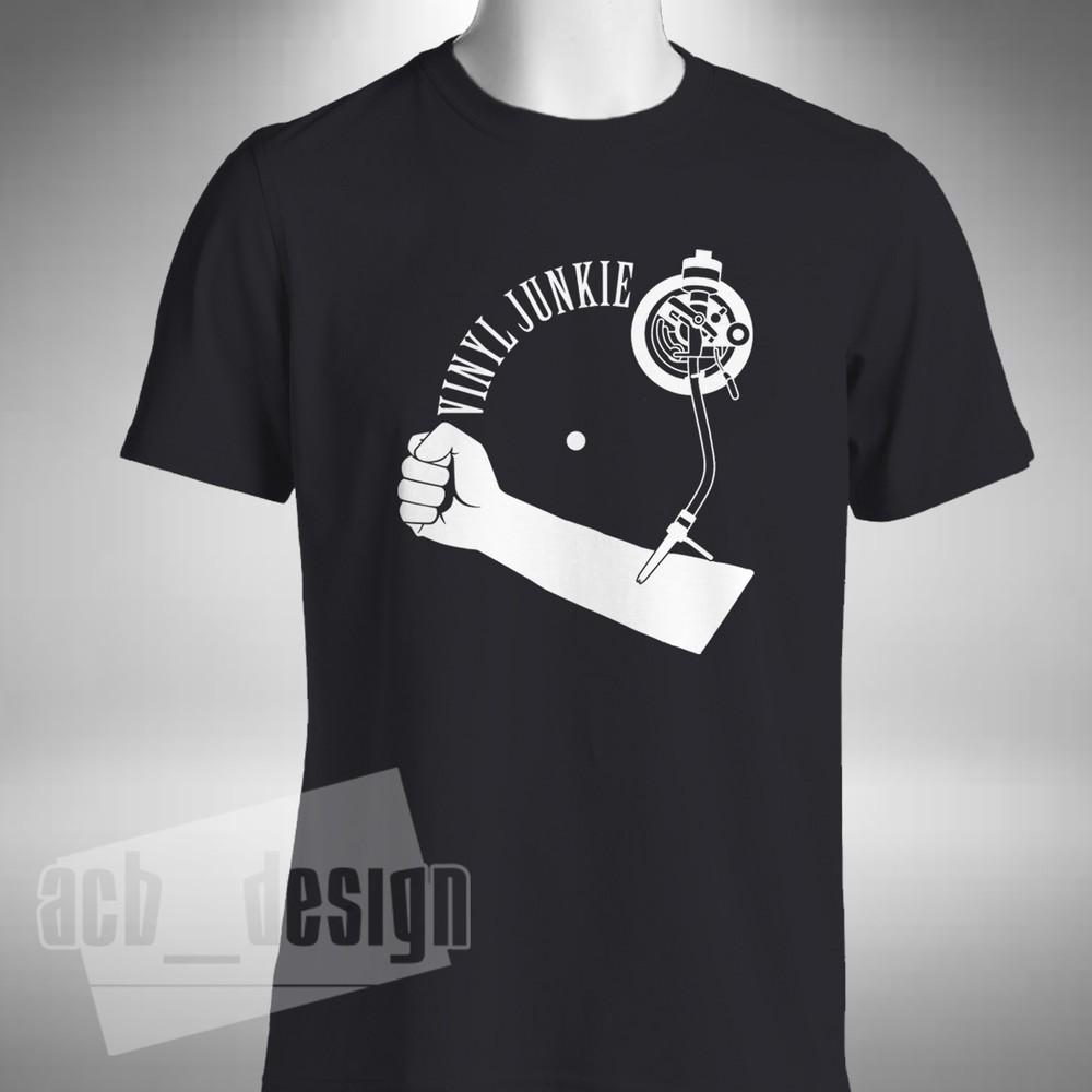 

Vinyl Junkie T-Shirt Record Turntable DJ Disc Jockey Crate Digger Small to 5XL L