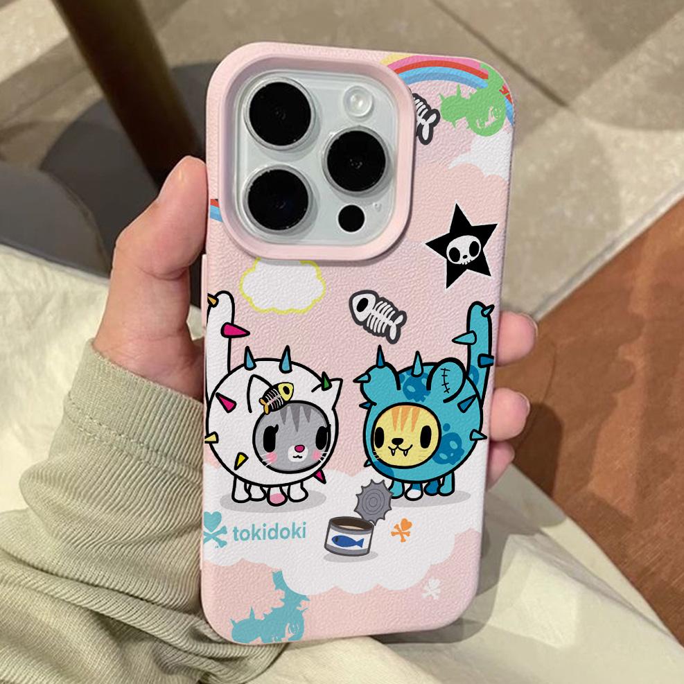 

Мультяшный чехол для телефона с узором из личи-кожи Tokidokis Для iPhone 17 16e 16 15 14 13 12 11 Air Pro Max Plus X XR XSMax Ударопрочный iPhone 11 ProMax