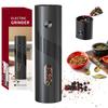 Rasnita automata de piper Rasnita de sare si piper, reincarcabila prin USB, macina de condimente reglabila, cu lumina LED, instrument de bucatarie
