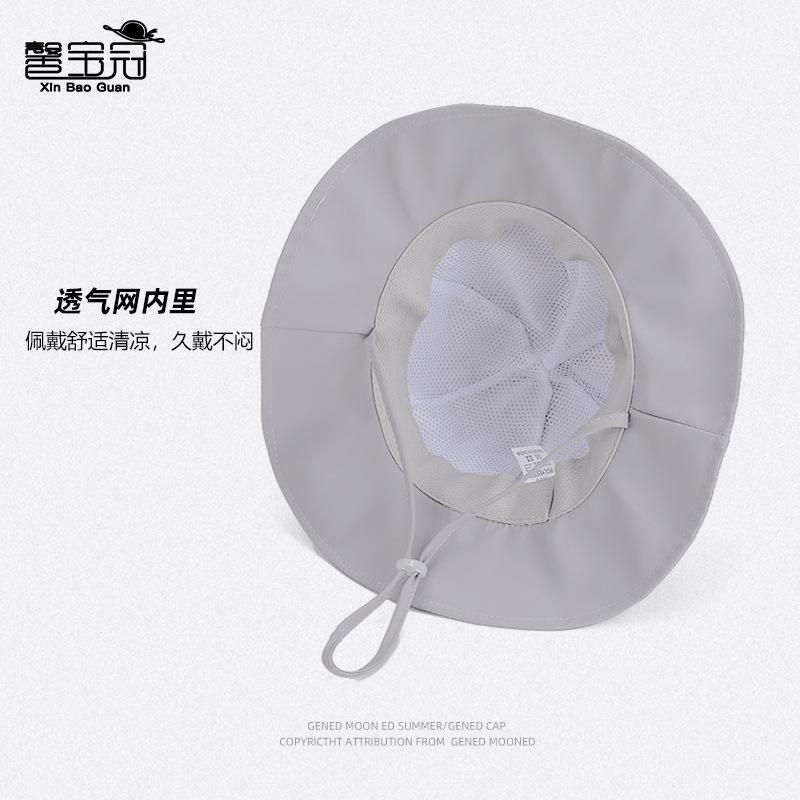 Summer children's sun hat cute bow breathable six bucket hat baby girl big eaves sun hat
