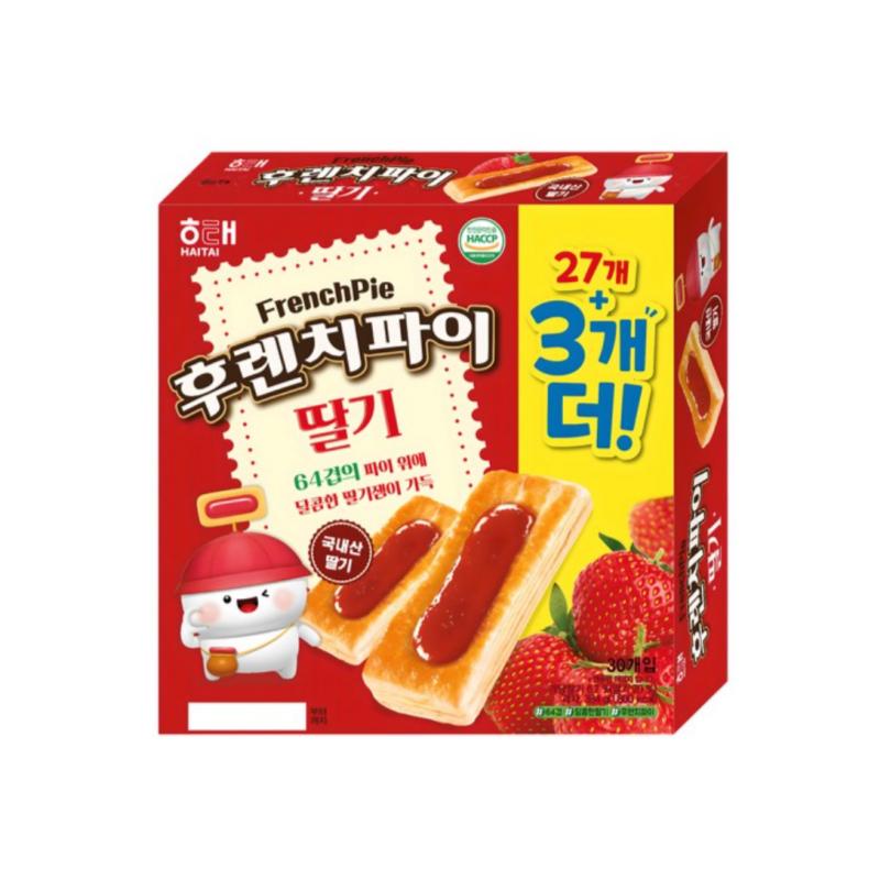 Haitai French Pie 30 Pieces (384g, Apple / Strawberry Flavor Selection)