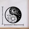 Yin Yang Sonne Mond Sterne Himmlische Metall-Wandkunst, Boho Meditationsdeko, Spirituelles Geschenk