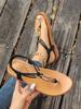 Fashion Flat Sandals Female National Style 2 Spring New Internet Celebrity Fashion Toe Beads Roman Beach Shoes
