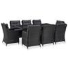Day and Night - idaXL Garden Dining Set 9 Pieces Black Synthetic Rattan