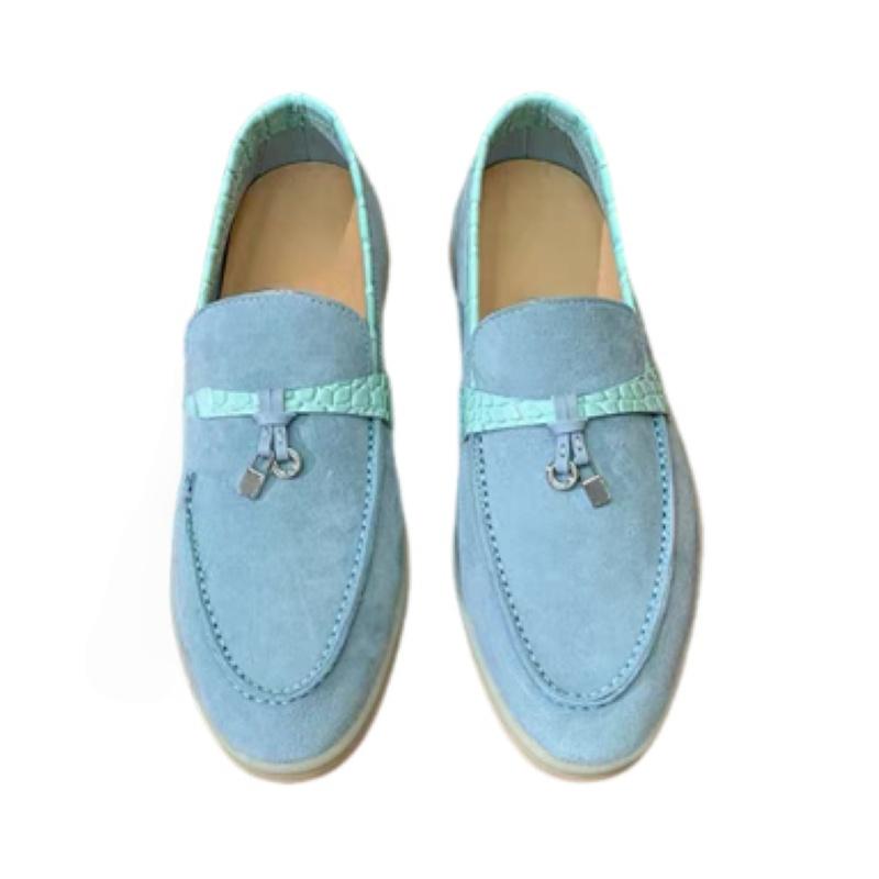 High-Grade Sheepskin Wear-Resistant Casual Loafer Shoes Couple's Loafers Customizable Colors Available A040224