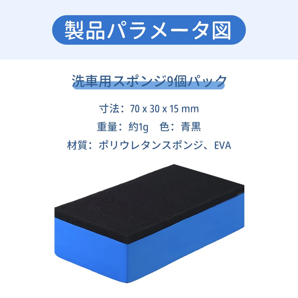 Car Wash Sponge Coating, Set of 9, For Painting, Double