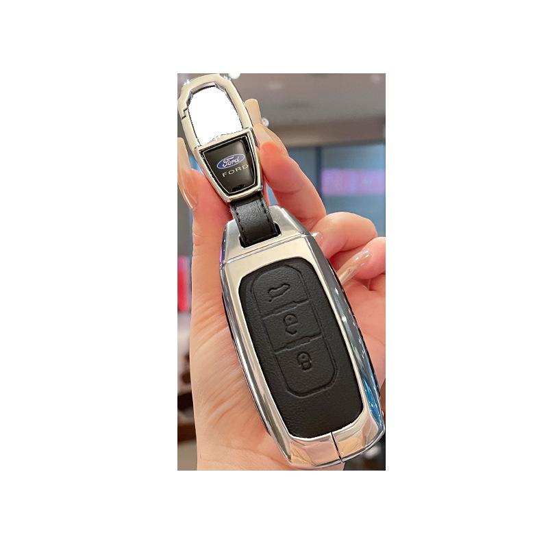 Metal Leather Key Case for 2022 Jiangling Ford Lingrui, Territory, and Transit.