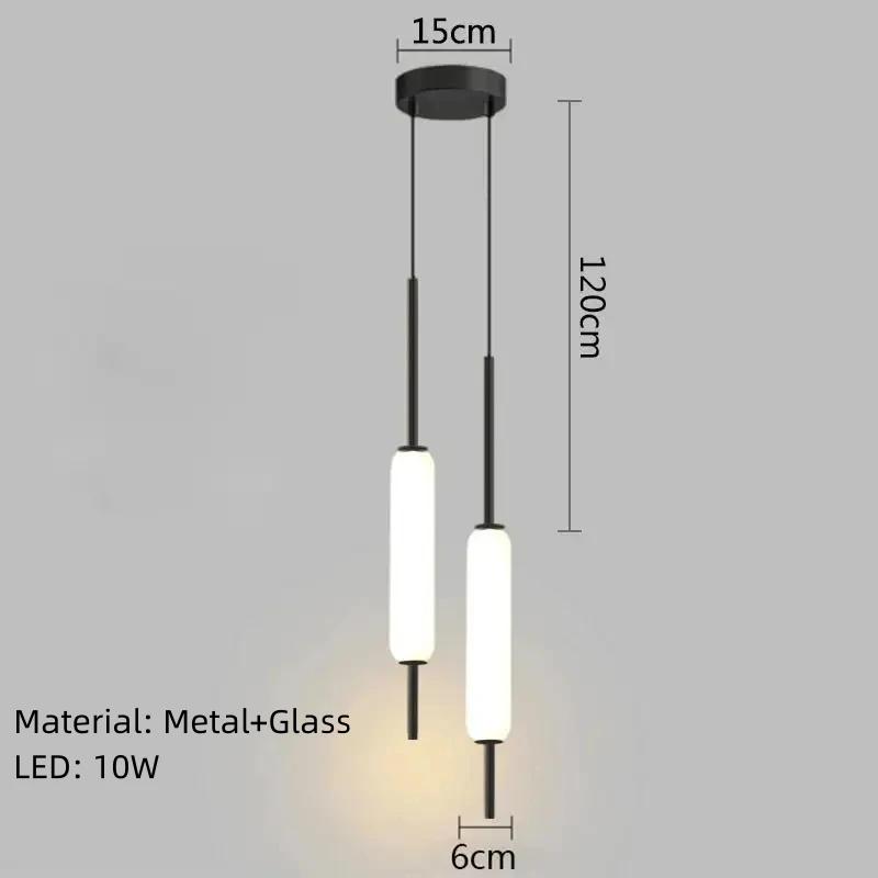 Nordic Creative Restaurant Pendant Lights Metal Glass Single Double Headed Home Decoration Bedroom Bar Corridor Staircase Light
