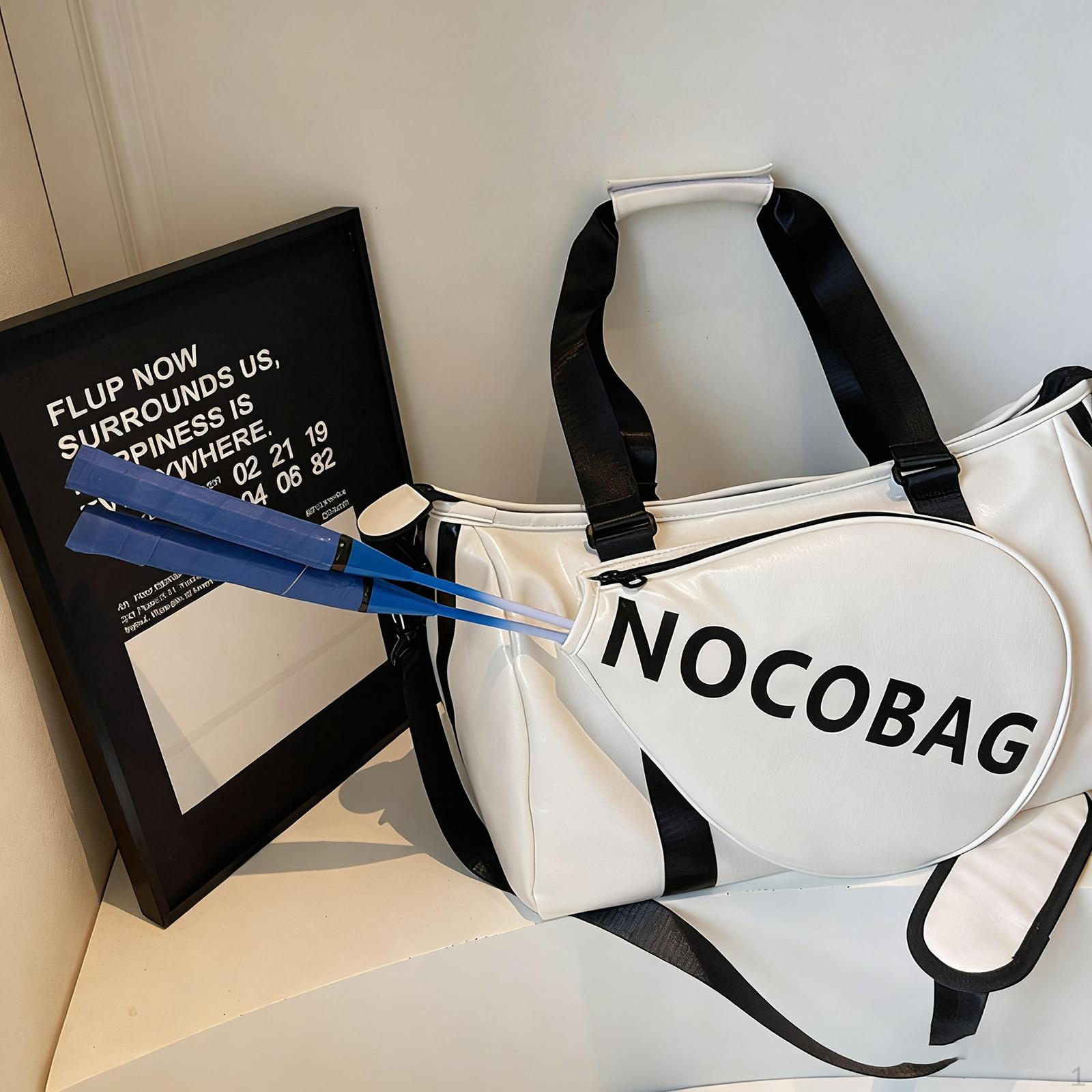 

Tennis Bag Badminton Racquet Smooth Zipper Stylish Lightweight Sports Adults Multipurpose Travel белый