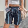 Damen Casual Vielseitig Locker Kordelzug Hosenfarbe Blockiert Sportliche Shorts