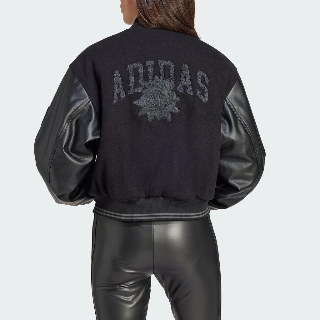Adidas Originals Oversized Collegiate Printed Sports Jacket Women Jacket Black IX6968