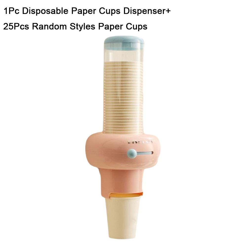Wall Mounted Automatic Cup Dispenser Plastic Paper Cup Storage Rack Visible Cup Extractor Kitchen