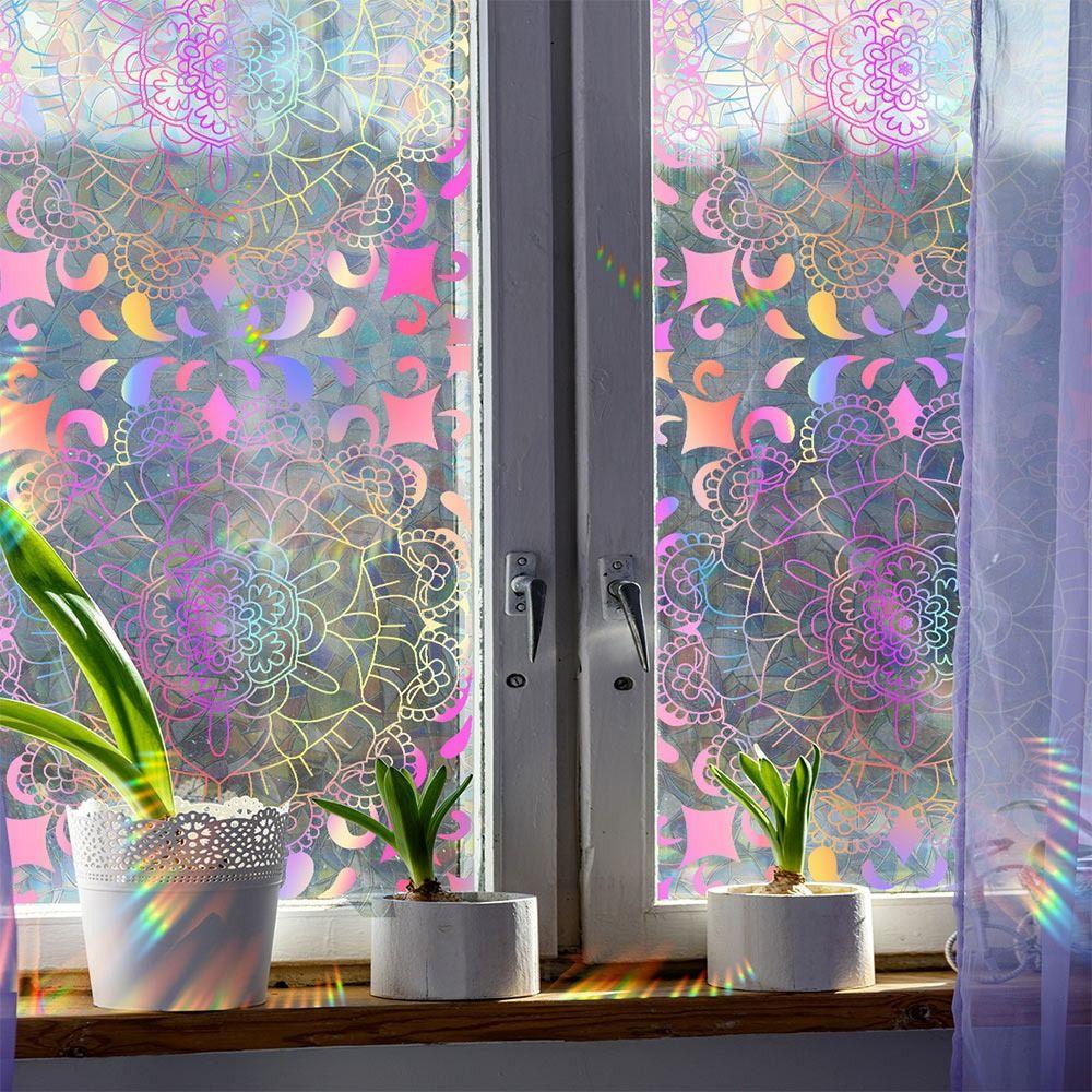 Pellicola Privacy Multicolore per Finestre Elettrostatica Fai da Te Accessori Raccogli Sole Adesivo per Vetro Ornamento Statico Adesivi Statici