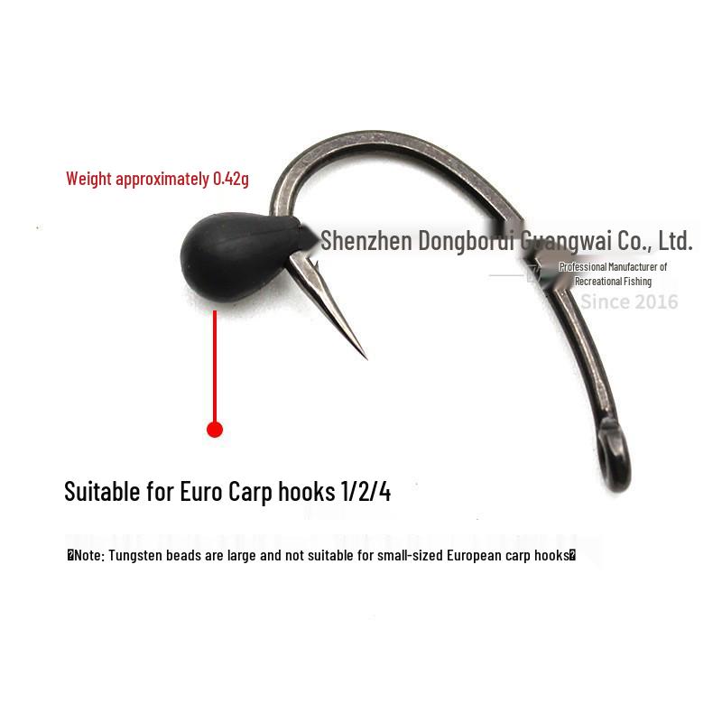 10-Piece Tungsten-Weighted European Carp Fishing Rigs with Sinkers