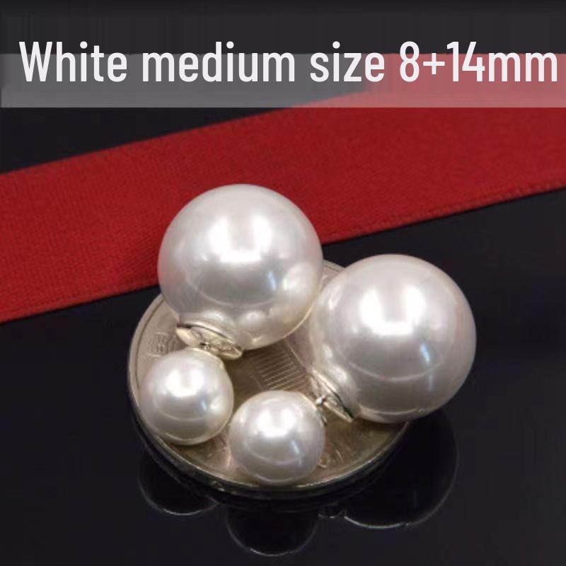 Boucles d'oreilles clous en argent S925 double face avec perle et design coréen – Boucles d'oreilles uniques pour femmes avec taille avant et arrière