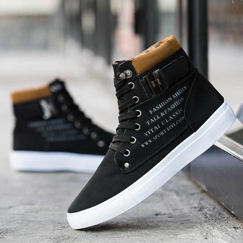 Men's Boots Fashion High-Top Casual Shoes Classic Lace Up Vulcanized Shoes Quality Suede Sneakers Men Ankle Boots Zapatos Hombre