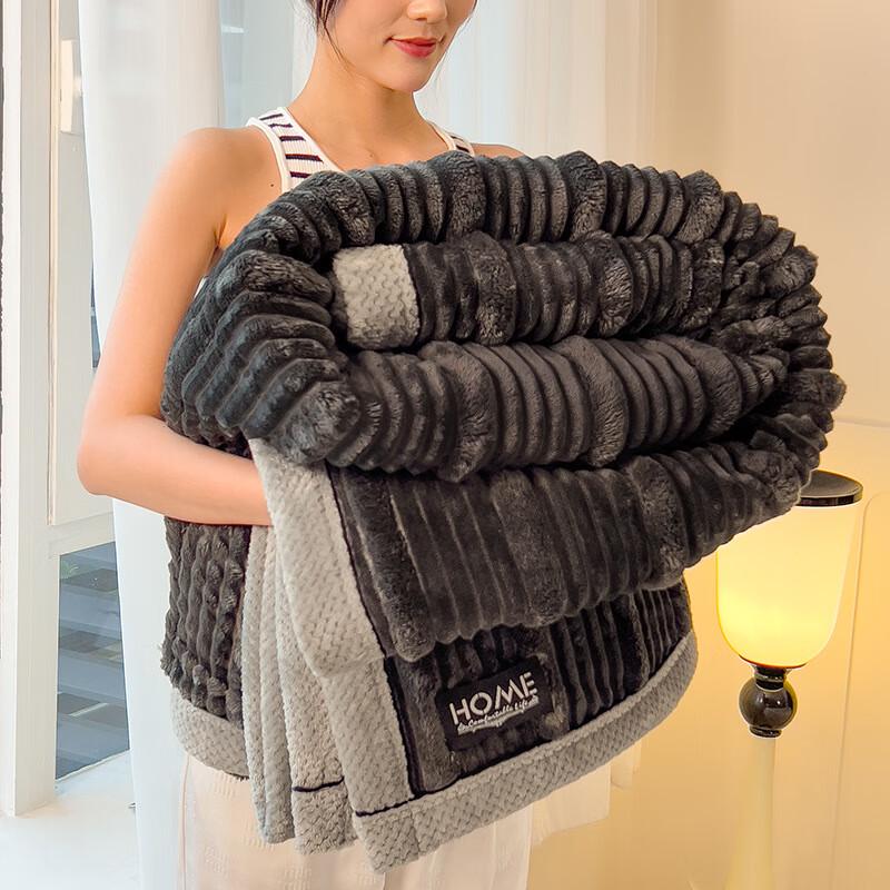 LISM Luxury Thickened Rabbit Plush Blanket