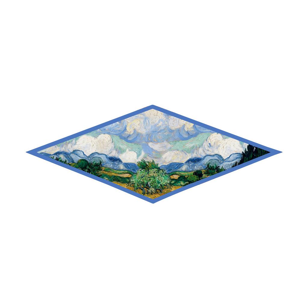 2023 Van Gogh Oil Painting Diamond Scarf Woman Fashion Silk Scarf Luxury Bandana Headband Hijab Foulard Neckerchief Shawl