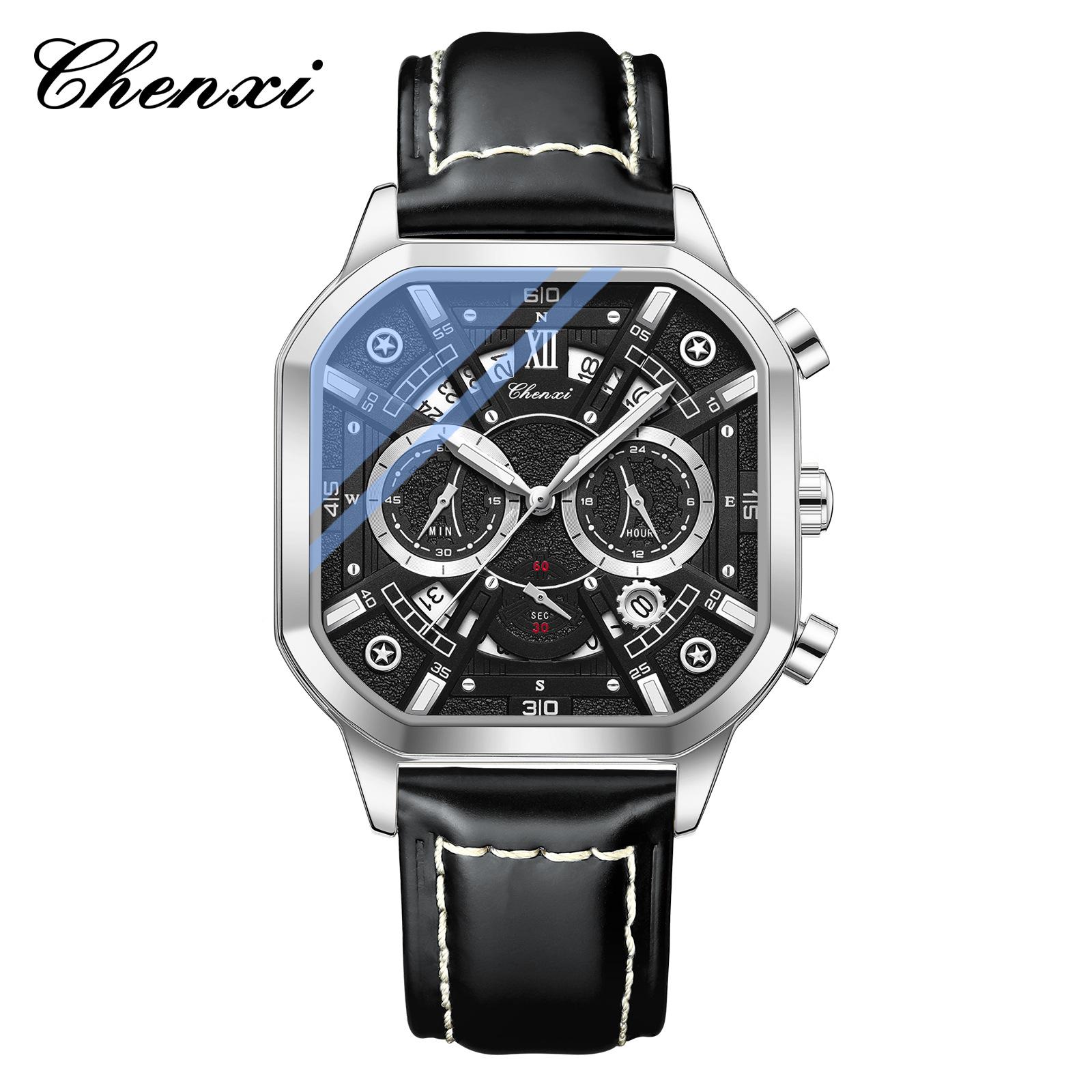 Dawn Watch Multifunctional Quartz Watch Hollow Calendar Luminous Chronograph Men S Watch
