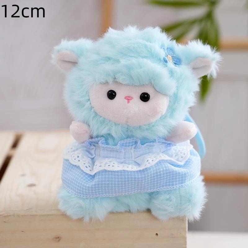 Soft Fluffy Sheep Stuffed Keychain Lovely Lace Skirt Animal Pendant for Kids Purse Accessory Party Gifts