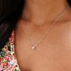 925 Sterling Silver Zircon Necklace - Four-Prong Classic Korean Style Clavicle Chain for Women