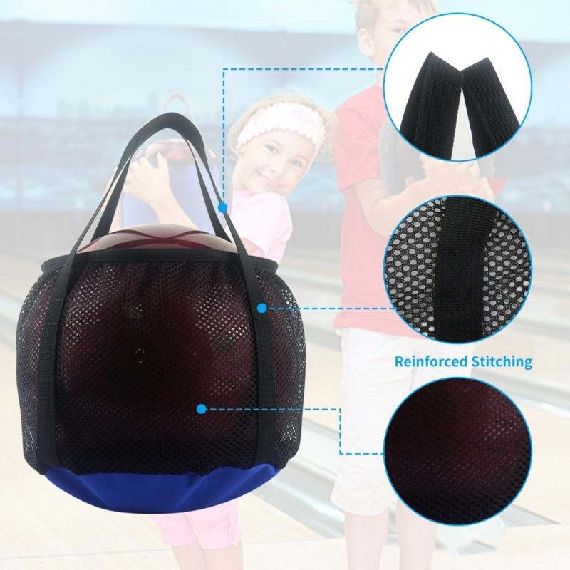 Durability Bowling  Storage Bag With Meshes Pocket Elastic Cord Closure Light weight Compacts Travel Accessory