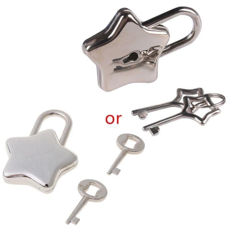 

Portable Keyed Padlocks Star Shaped Lock for Jewelry Box Small Wooden Box