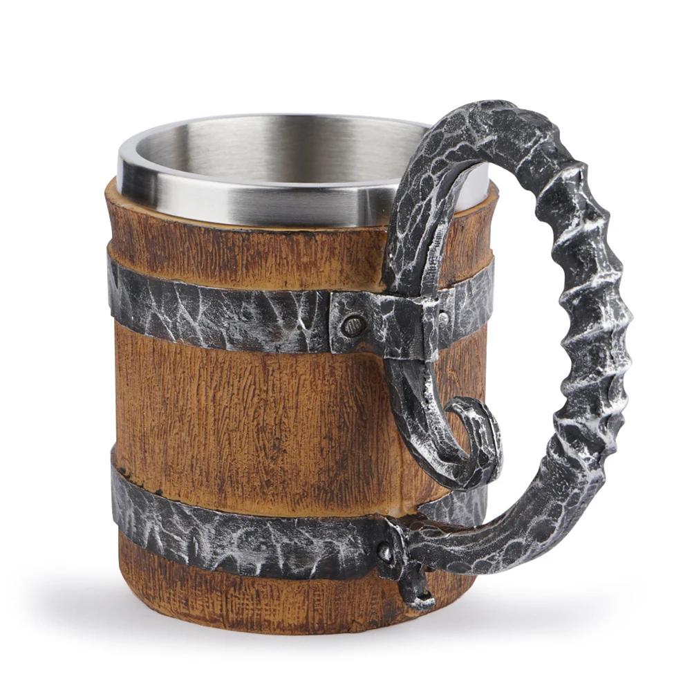 Cană de bere cu craniu din rășină, ceașcă de cafea din oțel inoxidabil 3D, cești de vin, ceai, pub, bar, băuturi, cană cu apă, ceașcă de cafea, cadou pentru decorarea casei