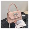 Spring Fashion Retro Butterfly Knot Shoulder Bag Street Style Pu Handbag Black White Pink Green