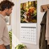 Thick Paper Memo Pad Baby Highland Cow Wall Calendar 2027, Cute Farmhouse Calf Hanging Calendar, Spiral Bound Office Jan-Dec 12 Monthly Planner