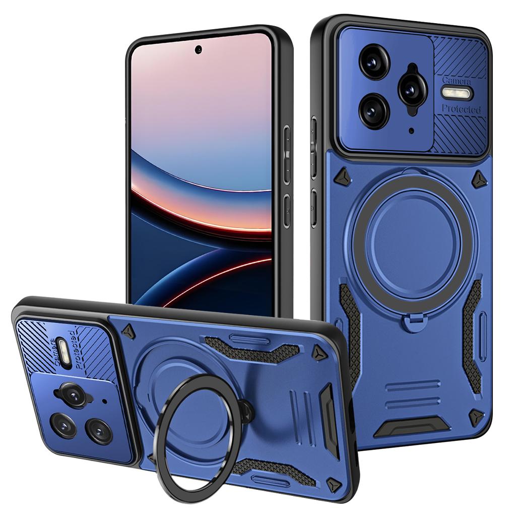 Luxuriöse hochwertige magnetische Hülle mit Rüstung für Xiaomi POCO F7 UItra Ringhalterung Bumper Schutzhülle