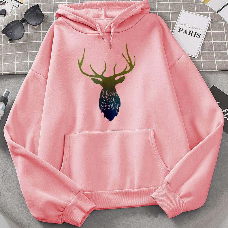 Harajuku Fleece Pullover Hoodie Christmas E Print Hoodies