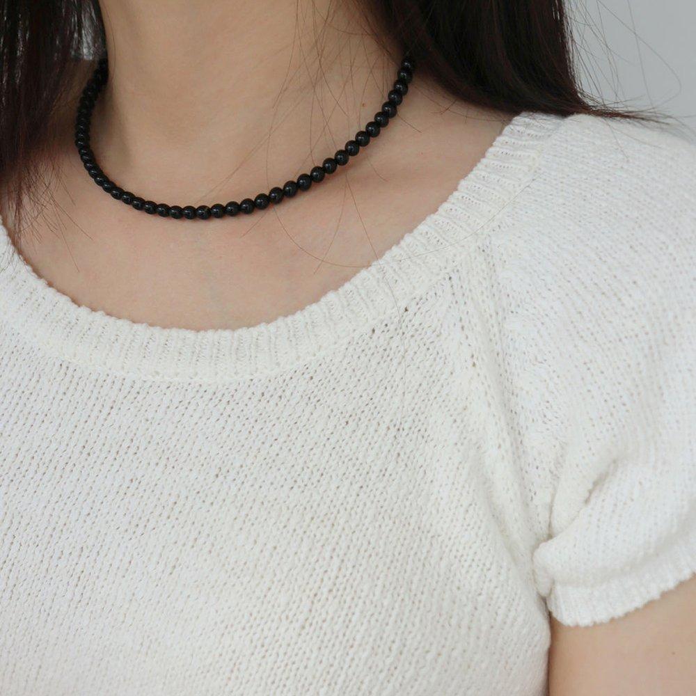 [Modernlike] Silver 925 Onyx Black Necklace 5mm