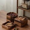 Natural Wooden Fruit Tray Japanese Style Dried Fruits Plates Stackable Tray  Restaurant