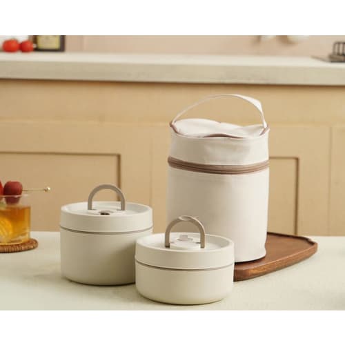 Thermos Vacuum Insulated Soup Jar Lunch Set, Large Capacity, 2-Tier/3-Tier, Stainless Steel, Keeps Food Warm for 5 Hours, Perfect for Commuting, Sport